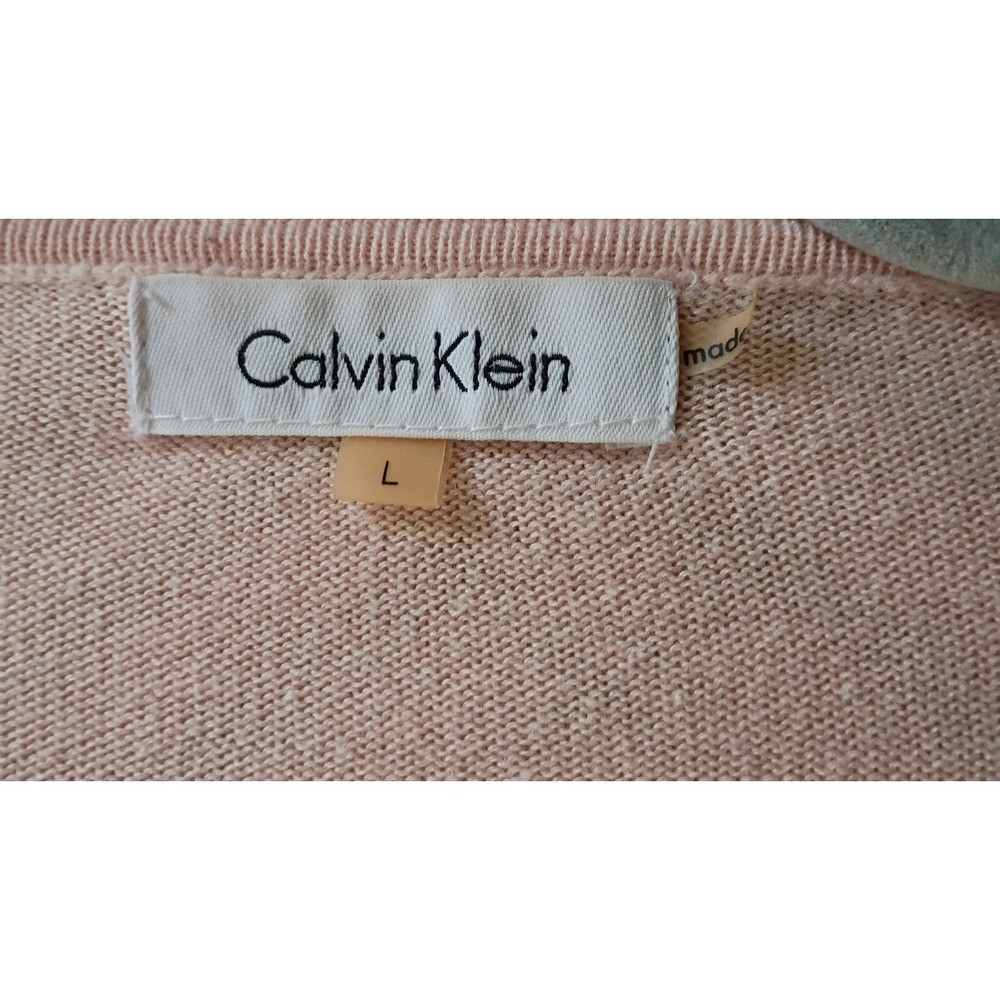 Balletcore Luxuary Soft Girl Coquette Calvin Klein Pink Cardigan Sweater Large - Picture 5 of 7
